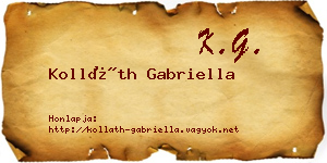 Kolláth Gabriella névjegykártya